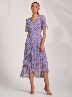 Jolie Moi Wrap Neck Glitter Maxi Dress, Blue Spot, Blue Spot
