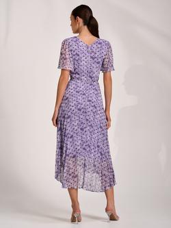 Jolie Moi Wrap Neck Glitter Maxi Dress, Blue Spot - view 2, Blue Spot