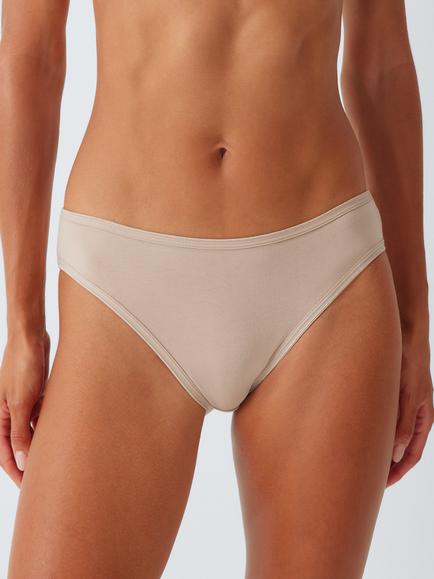 John Lewis Cotton Rich Bikini Knickers, Pack of 5, Almond - view 2, Almond