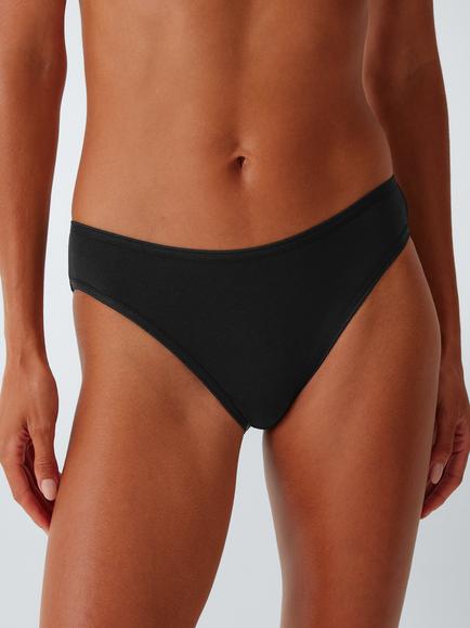 John Lewis Cotton Rich Bikini Knickers, Pack of 5, Black - view 2, Black