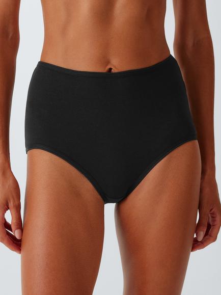 John Lewis Cotton Rich Full Briefs, Pack of 5, Black - view 2, Black