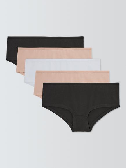 John Lewis Cotton Rich Shorty Knickers, Pack of 5, Multi, Multi