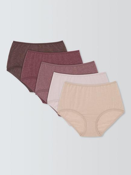 John Lewis Marl Full Briefs, Pack of 5, Neutral Mix, Neutral Mix