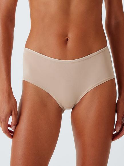 John Lewis Microfibre Bikini Knickers, Pack of 5, Almond - view 2, Almond