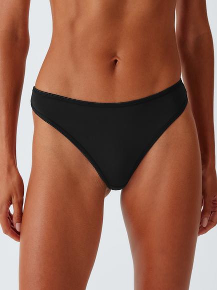 John Lewis Microfibre Thong, Pack of 5, Black - view 2, Black