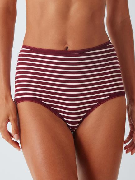 John Lewis Stripe Print Cotton Rich Full Briefs, Pack of 5, Multi - view 2, Multi
