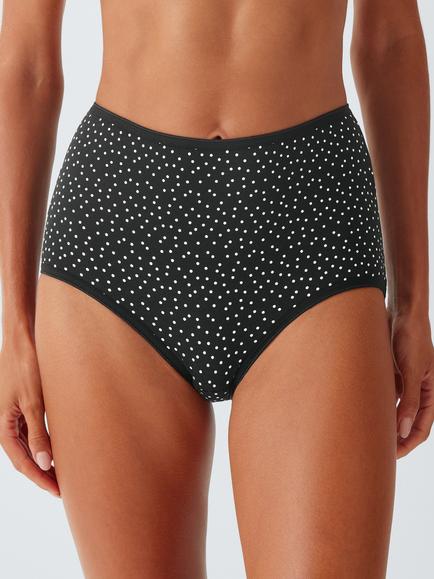 John Lewis Spots Print Cotton Rich Full Briefs, Pack of 5, Multi - view 2, Multi