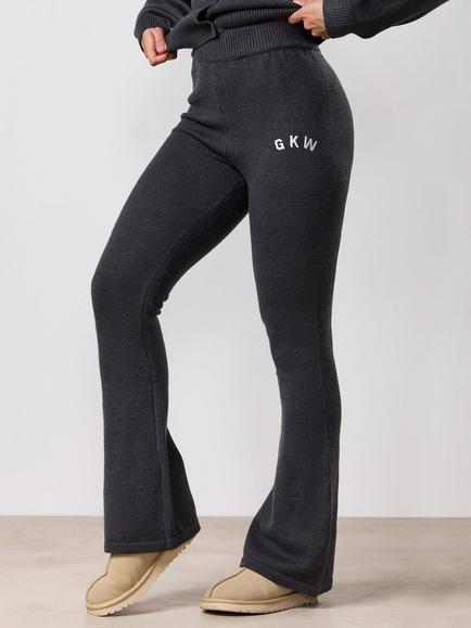 Gym King True Knit Flared Trousers, Charcoal, Charcoal