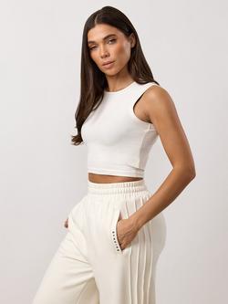 Gym King Replenish Plush Vest Top, Cream, Cream