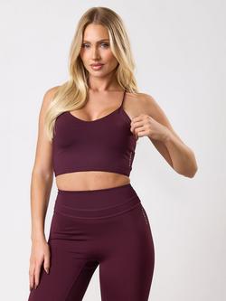 Gym King Knockout Strappy Sports Bra, Dark Cherry