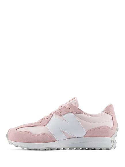 New Balance Kids' 327 Lace Trainers, Pink Salt/Chalk - view 2, Pink Salt/Chalk
