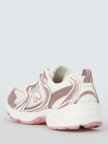 New Balance Kids' 530 Bungee Lace Mesh Trainers, Pebble/Sea Salt - view 2, Pebble/Sea Salt