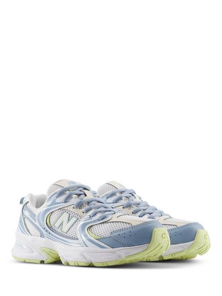 New Balance Kids' 530 Bungee Lace Trainers, Gry/Wh/Yl/Bl - view 2, Gry/Wh/Yl/Bl