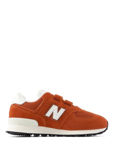New Balance Kids' 574 Suede and Mesh Trainers, Maple/Sea Salt, Maple/Sea Salt