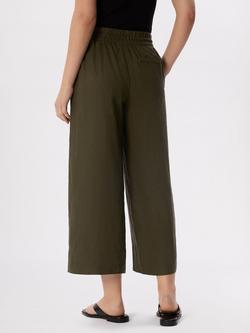 Whistles Elastic Waist Pure Linen Trousers, Khaki - view 2, Khaki