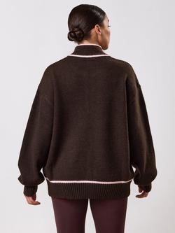 Gym King Knockout Zip Neck Top, Espresso - view 2, Espresso