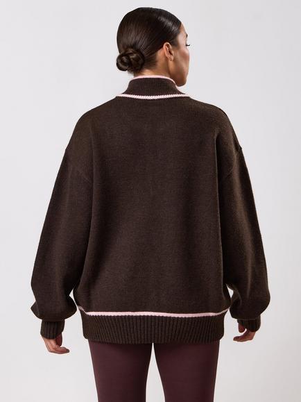 Gym King Knockout Zip Neck Top, Espresso - view 2, Espresso