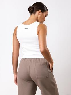 Gym King Waffle Crop Tank Top, White - view 2, White