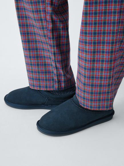 John Lewis Barra Cuffed Slippers, Navy - view 2, Navy