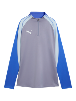 PUMA Quarter-Zip Football Top, Gray Sky/White/Royal