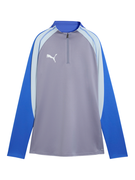 PUMA Quarter-Zip Football Top, Gray Sky/White/Royal