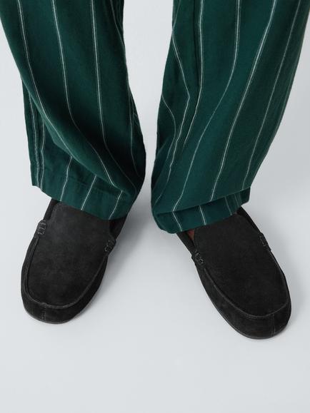John Lewis Lismore Suede Slippers, Black - view 2, Black