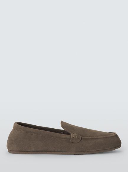 John Lewis Lismore Suede Slippers, Mink, Mink