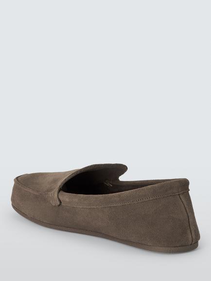 John Lewis Lismore Suede Slippers, Mink - view 2, Mink