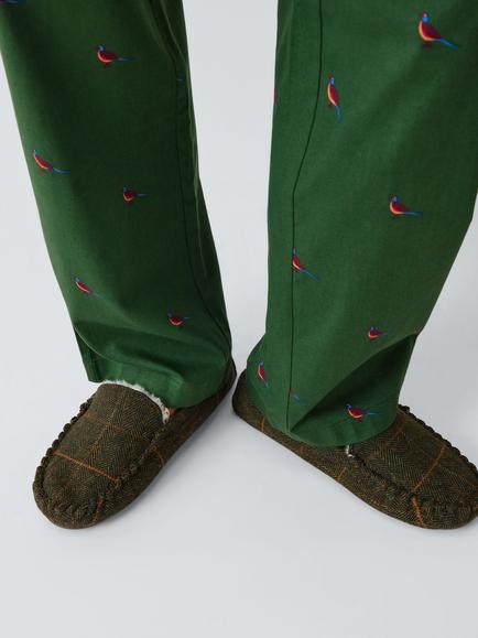 John Lewis Orkney Slippers, Green Tweed - view 2, Green Tweed