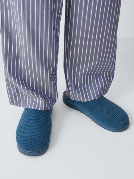 John Lewis Skye Slippers, Steel Blue - view 2, Steel Blue