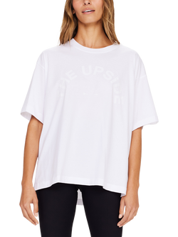 THE UPSIDE Laura Oversized Crew Neck Cotton T-Shirt, White, White