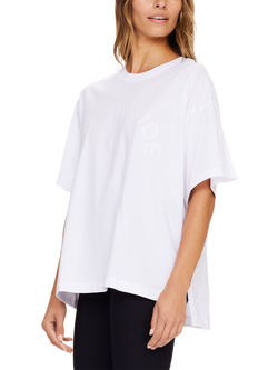 THE UPSIDE Laura Oversized Crew Neck Cotton T-Shirt, White - view 2, White