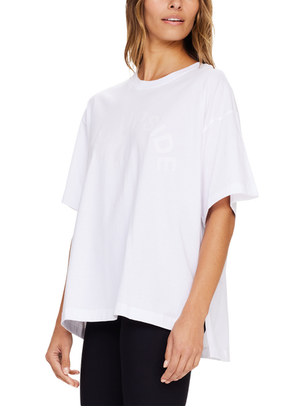 THE UPSIDE Laura Oversized Crew Neck Cotton T-Shirt, White - view 2, White