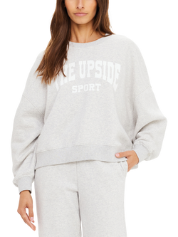 THE UPSIDE Paloma Oversized Crew Neck Cotton Blend Sweatshirt, Grey, Grey