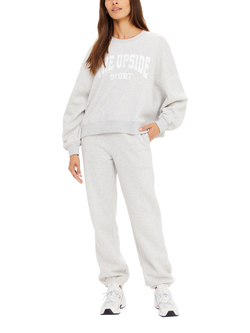 THE UPSIDE Paloma Oversized Crew Neck Cotton Blend Sweatshirt, Grey - view 2, Grey