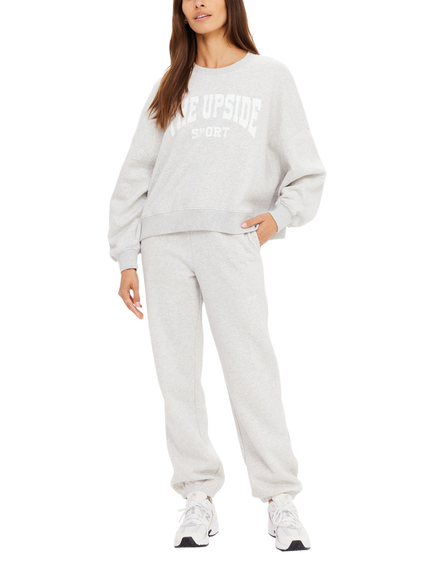 THE UPSIDE Paloma Oversized Crew Neck Cotton Blend Sweatshirt, Grey - view 2, Grey