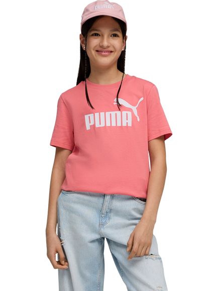 PUMA Kids' Logo T-Shirt, Mid Pink