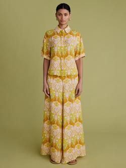 FLORERE Nouveau Paisley Wide Leg Trousers, Multi Print, Multi Print