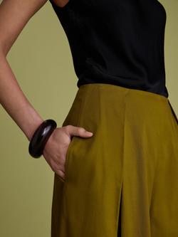 FLORERE Pleat Front Wide Leg Trousers - view 2, Khaki