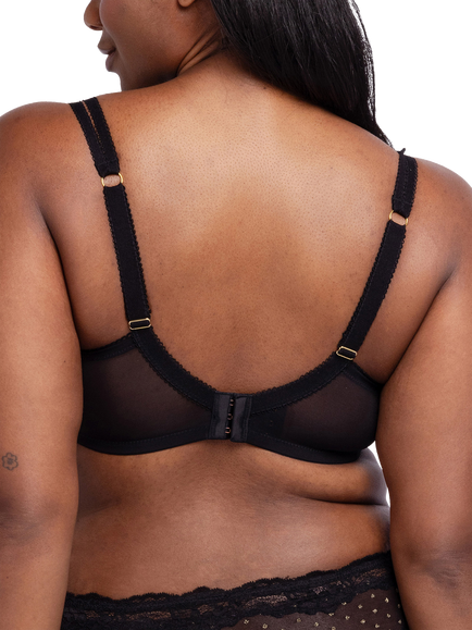 Dorina Origins Shimmer Dot Mesh Full Coverage Bra, Black/Gold - view 2, Black/Gold