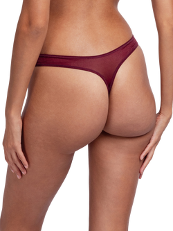 Dorina Origins Shimmer Mesh Thong, Berry Noir - view 2, Berry Noir