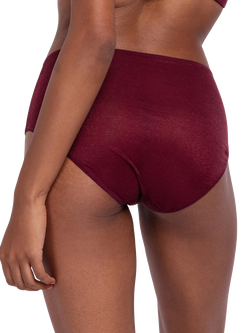 Dorina Origins Shimmer Mesh Midi Briefs, Berry Noir - view 2, Berry Noir