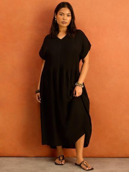 Live Unlimited Pleated Midaxi Dress, Black, Black