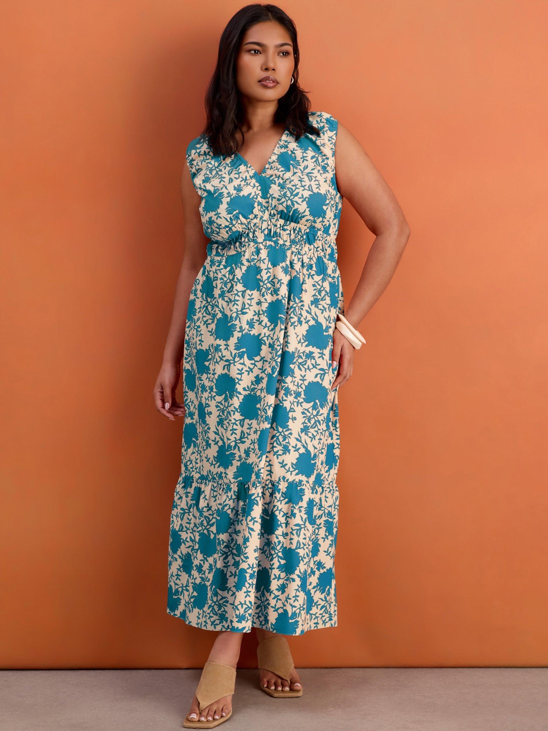 Live Unlimited Sleeveless Floral Maxi Dress, Blue