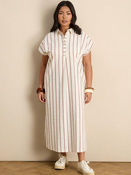 Live Unlimited Curve Midaxi Shirt Dress, Natural, Natural