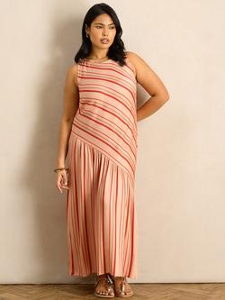Live Unlimited Stripe Asymmetric Waist Maxi Dress, Multi, Multi