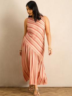 Live Unlimited Stripe Asymmetric Waist Maxi Dress, Multi - view 2, Multi
