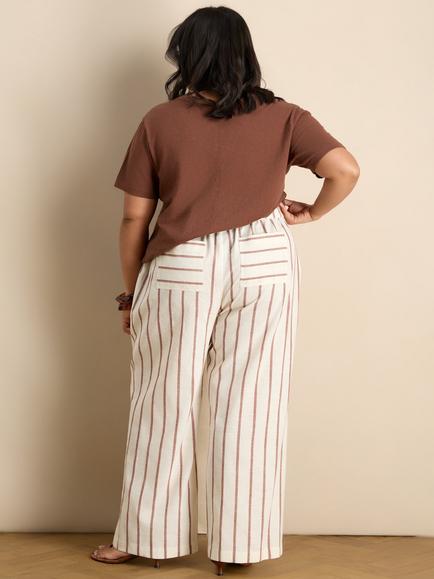 Live Unlimited Curve Striped Trousers, Natural - view 2, Natural