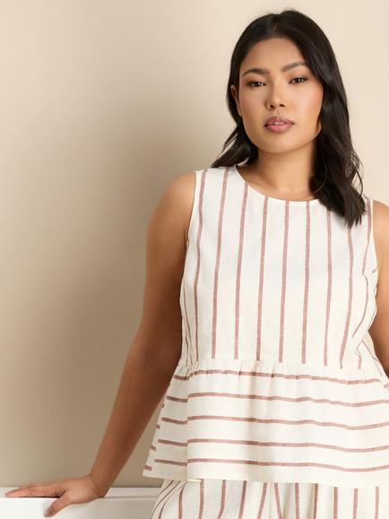 Live Unlimited Striped Top, Natural - view 2, Natural
