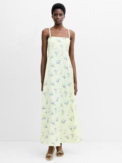 French Connection Ennis Floral Satin Maxi Dress containing LENZING™ ECOVERO™ Viscose, Yellow/Multi, Yellow/Multi